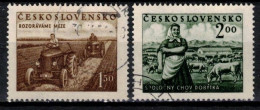 Tchécoslovaquie 1951 Mi 655-6 (Yv 568-9), Obliteré - Usados