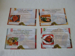 4 Cartes Publicite Recette SAINT NECTAIRE  Fromage Auberge Restaurant Guide Michelin  POURCHER  PONT CHATEAU - Recettes (cuisine)
