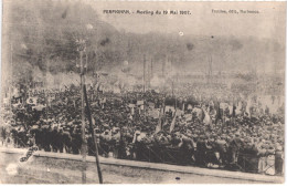 FR66 PERPIGNAN - MANIFESTATION MEETING VITICOLE - Treilles Narbonne 19 Mai 1907 - Pancantre Beziers - Animée - Belle - Evènements