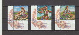 ROMANIA  2024 FLOWERS Of  COLOURS  Set Of 3 Stamps With Illustrated Border MNH* - Unused Stamps