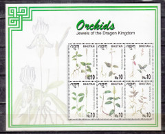 BHUTAN, 2002, Orchids, Flowers, Sheetlet,  MNH, (**) - Bhoutan