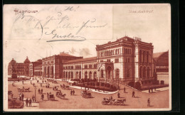 Lithographie Hannover, Staatsbahnhof Aus Der Vogelschau  - Hannover