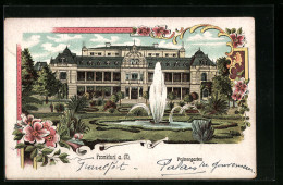 Lithographie Frankfurt-Westend, Palmengarten Mit Springbrunnen  - Frankfurt A. Main