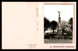02 - MONTESCOURT-LIZEROLLES - LE MONUMENT AUX MORTS - PHOTO SUR CARTE DOUBLE - Other & Unclassified