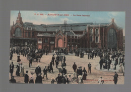 CPA - 62 - N°324 - Boulogne-sur-Mer - La Gare Centrale - Colorisée - Très Animée - Circulée En 1915 - Boulogne Sur Mer