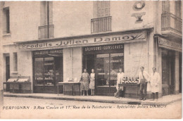 FR66 PERPIGNAN - Devanture DAMOY - Rue Caulas Et De La Teinturerie - Salaisons Conserves Pub Crémerie Des Augustins - Perpignan