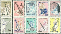 Korea South 1963 SG495-504 Musical Instruments And Players Set MLH - Corea Del Sud