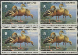 Australia Cinderella Ducks 1989 $5 Duck Block Of 4 MNH - Cinderelas