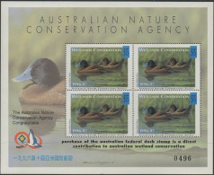 Australia Cinderella Ducks 1996 Taipei Exhibition, Blue-billed Duck MS MNH - Cinderelas