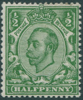 Great Britain 1911 SG322 ½d Green KGV Hair Heavy MLH - Ohne Zuordnung