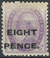 Tonga 1891 SG6 8d On 2d Violet King George I #1 MH - Tonga (1970-...)