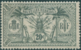 New Hebrides French 1911 SGF13 20c Greyish Slate Weapons Idols MLH - Andere & Zonder Classificatie