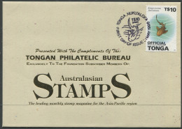 Tonga Official 1996 SGO260 $10 Variegated Shark FDC - Tonga (1970-...)