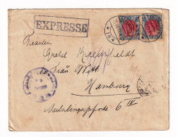 Lettre Leeuwarden 1818 Pays Bas Expresse Hambourg Hamburg Nederland Censure WW1 - Covers & Documents
