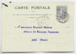 N° 237 CARTE PRIVEE STE CHAUX CIMENTS LAVAZIERE LEXOS TARN ET GARONNE + OBL GARE DE LEXOS 1930 INDICE 11 COTE 80€ - Bahnpost