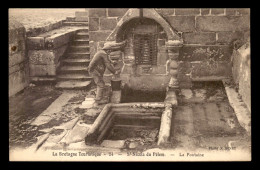 22 - ST-NICOLAS-DU-PELEM - LA FONTAINE - PUBLICITE AU VERSO REVUE LA BRETAGNE TOURISTIQUE - Saint-Nicolas-du-Pélem