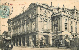 51 - Reims - Le Théatre - Animée - Tramway - Oblitération Ronde De 1903 - CPA - Voir Scans Recto-Verso - Reims