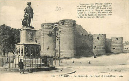 49 - Angers - La Statue Du Roi René Et Le Château - Animée - Oblitération Ronde De 1926 - CPA - Voir Scans Recto-Verso - Angers