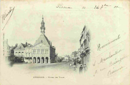 80 - Péronne - Hotel De Ville - Animée - Précurseur - CPA - Oblitération De 1900 - Voir Scans Recto-Verso - Peronne