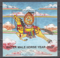 BHUTAN, 2002, Chinese New Year - Year Of The Horse, MS,  MNH, (**) - Bhután