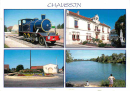 Trains - Trains - Chaussin - Multivues - La Locomotive - La Mairie - Le Rond-Point - Le Lac De L'Excavateur - CPM - Voir - Trains