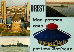 29 - Brest - Multivues - Bateaux De La Marine Nationale - Voir Scans Recto Verso  - Brest