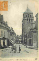 58 - Cosne Cours Sur Loire - Rue Saint Jacques - Animée - CPA - Oblitération De 1921 - Voir Scans Recto-Verso - Cosne Cours Sur Loire