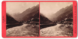 Stereo-Foto Würthle & Spinnhirn, Salzburg, Ansicht Pflersch, Partie Am Fluss Im Pflerschtal  - Stereo-Photographie