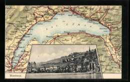 AK Montreux, Ortsansicht Mit Kartenausschnitt  - Montreux