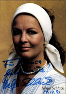 CPA Schauspielerin Helga Schlack, Portrait, Autogramm, Kopftuch - Actors