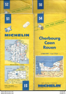 8 Cartes MICHELIN - N° 51 - 52 - 54 - 56 - 57 - 58 - 59 - 60 Au 200.000ème - Wegenkaarten
