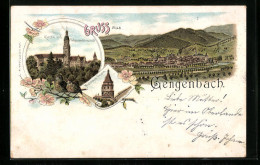 Lithographie Gengenbach, Kirche Und Präparandenschule  - Otros & Sin Clasificación