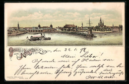 Lithographie Konstanz, Stadtpanorama  - Konstanz