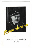 Gaston Covemaeker Ginette Baecke Nieuwkerke Ieper Sergeant Brandweer Brandweerman Met Foto Bidprentje Doodsprentje - Todesanzeige