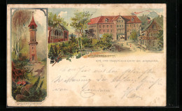 Lithographie Nürnberg, Gasthaus Schmausenburg Mit Nebengbäuden Und Aussichtsturm  - Nuernberg