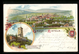 Lithographie Rinteln, Totalansicht Mit Turm  - Rinteln