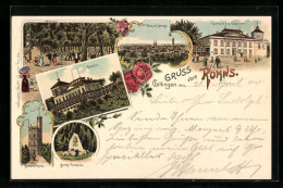 Lithographie Göttingen, Gasthaus V. D. Chaussee, Rohns, Bismarck-Turm  - Goettingen