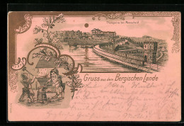 Mondschein-Lithographie Remscheid, Thalsperre, Zwerge Beim Schmieden  - Otros & Sin Clasificación