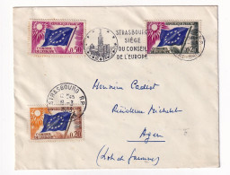 Lettre Strasbourg 1963 Bas-Rhin Conseil De L'Europe Pour Agen Lot Et Garonne - Storia Postale