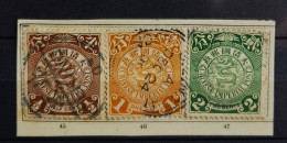 05 - 24 - Chine - China  - Old Stamps Dragon - Collé Sur Feuille D'album - Usados