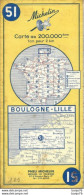 MICHELIN - N° 51 Au 200.000ème - BOULOGNE - LILLE  (1968) - Wegenkaarten