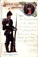 Lithographie Wilhelm Duc Von Braunschweig, Herzogliche Infanterie 1870 - Familles Royales