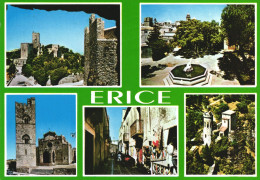 ERICE, SICILIA, MULTIPLE VIEWS, ARCHITECTURE, TOWER, CASTLE, FORT, FOUNTAIN, ITALY, POSTCARD - Andere & Zonder Classificatie