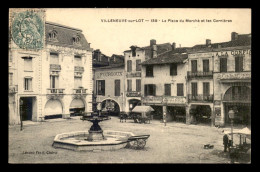 47 - VILLENEUVE-SUR-LOT - PLACE DU MARCHE ET LES CORNIERES - Villeneuve Sur Lot