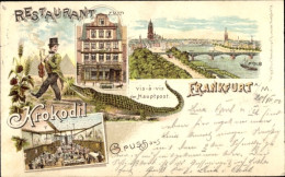 Lithographie Frankfurt Am Main, Restaurant Zum Krokodil, Panorama - Otros & Sin Clasificación