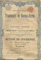 Action 16 - Tramways De Buenos Ayres - Sans Désignation De Valeur 1907 - Sonstige & Ohne Zuordnung