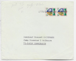 BLASON 18C ST DENIS REUNION  LETTRE GRIFFE AMBULANT STRASBOURG  A LYON 1° G - Bahnpost