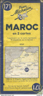 MICHELIN - ANCIENNE CARTE AU 1/1.000.000 - MAROC PARTIE SUD - N° 171 - EDITION 1948 - Cartes Routières