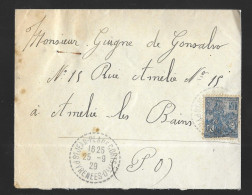 Cachet Saint Jean Pla De Corts 1929 Sur Enveloppe 120 X 86 Mm - 1921-1960: Période Moderne