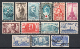 - FRANCE N° 417/30 Oblitérés - 13 Timbres 1938-39 Avec Ministère P.T.T. - Cote 101,30 € - - Used Stamps